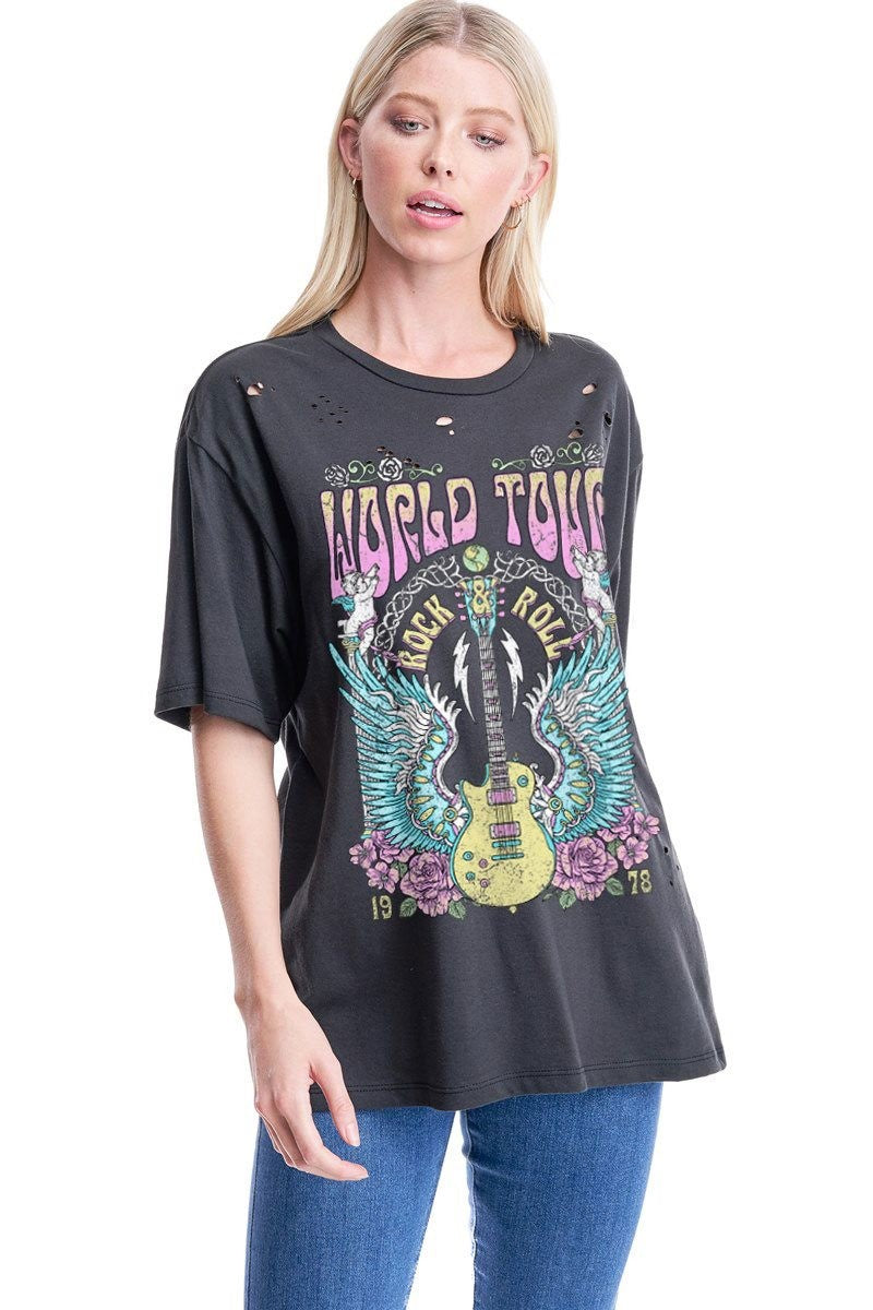 WORLD TOUR ROCK '&' ROLL GRAPHIC TEE