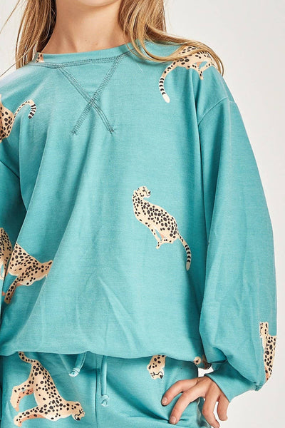 Cheetah Print French Terry Sweatshirt