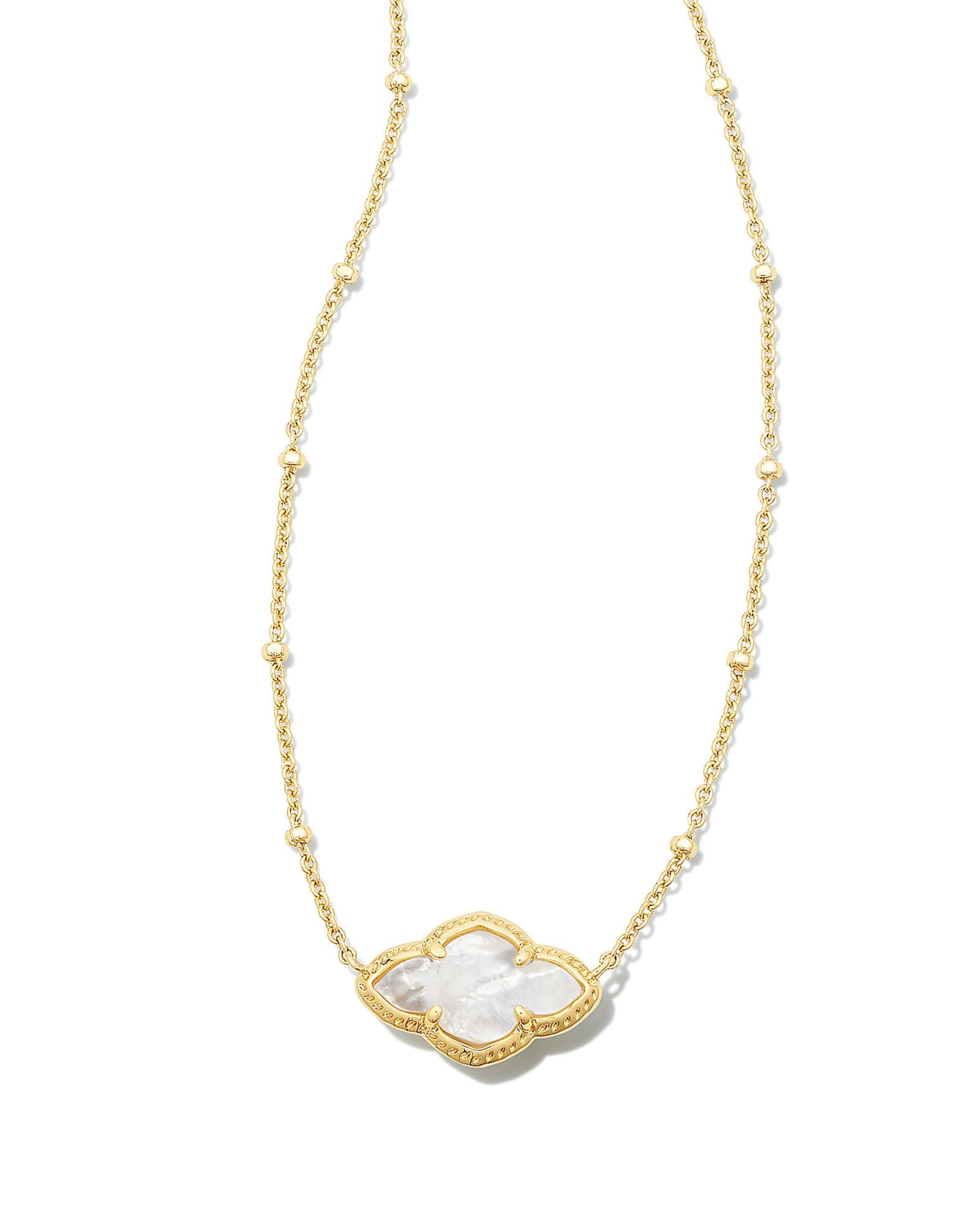 ABBIE PENDANT NECKLACE GOLD IVORY MOTHER OF PEARL
