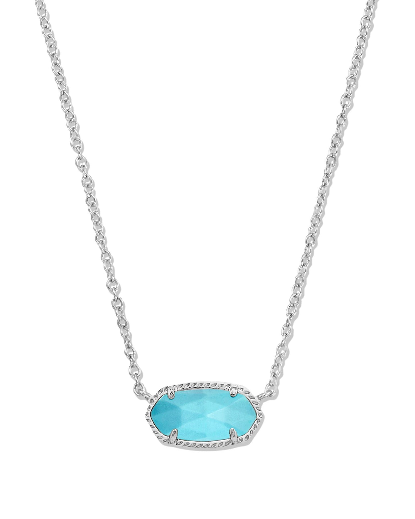 ELISA SHORT PENDANT NECKLACE SILVER TURQUOISE MAGNESITE