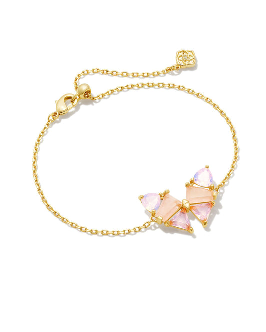 BLAIR DELICATE CHAIN BRACELET GOLD PINK MIX