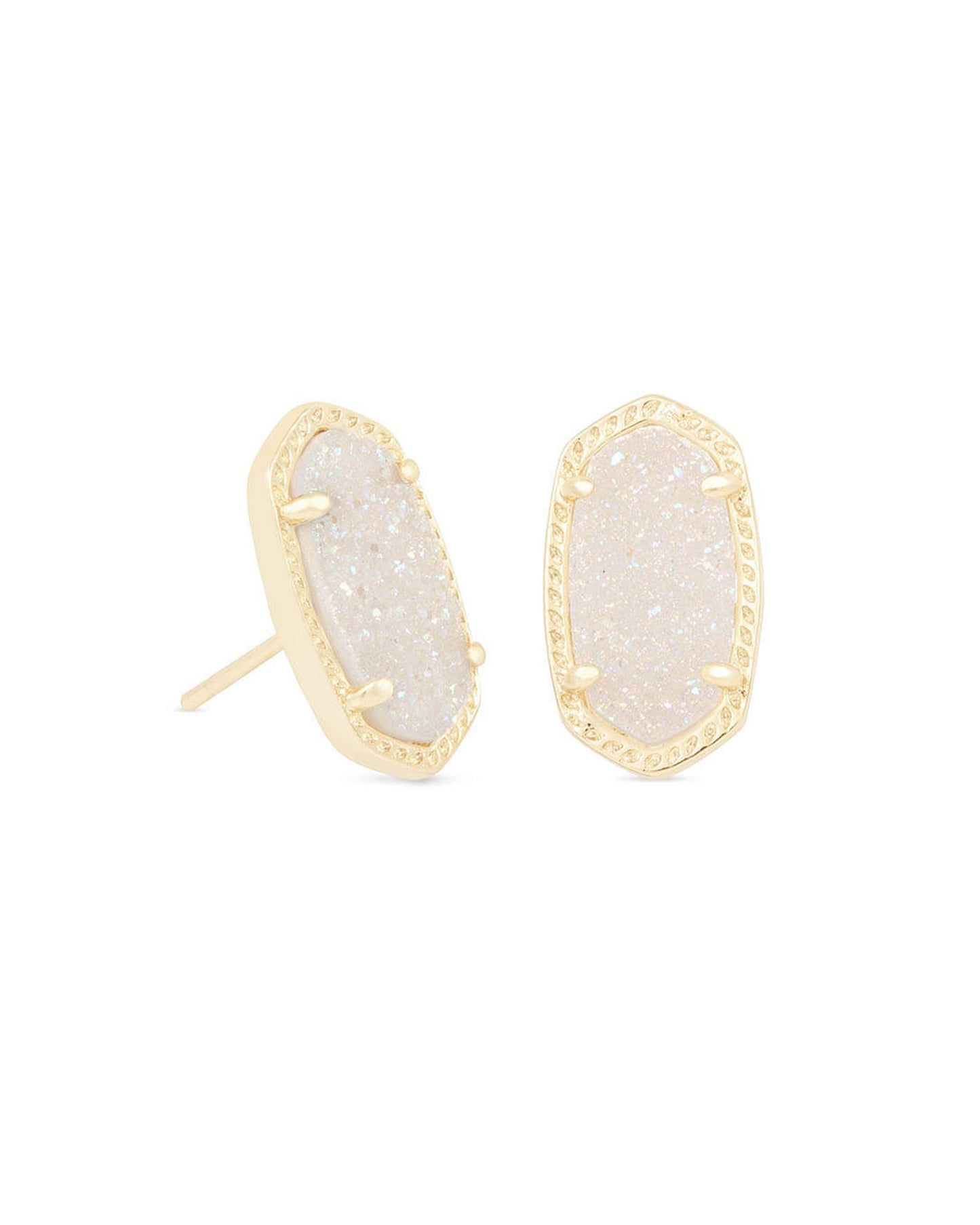 ELLIE STUD EARRINGS GOLD IRIDESCENT DRUSY