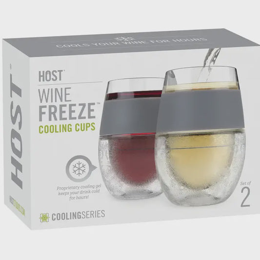 Wine Freeze™ Cooling Cups w/ Cooling Gel - Gray - Set of 2