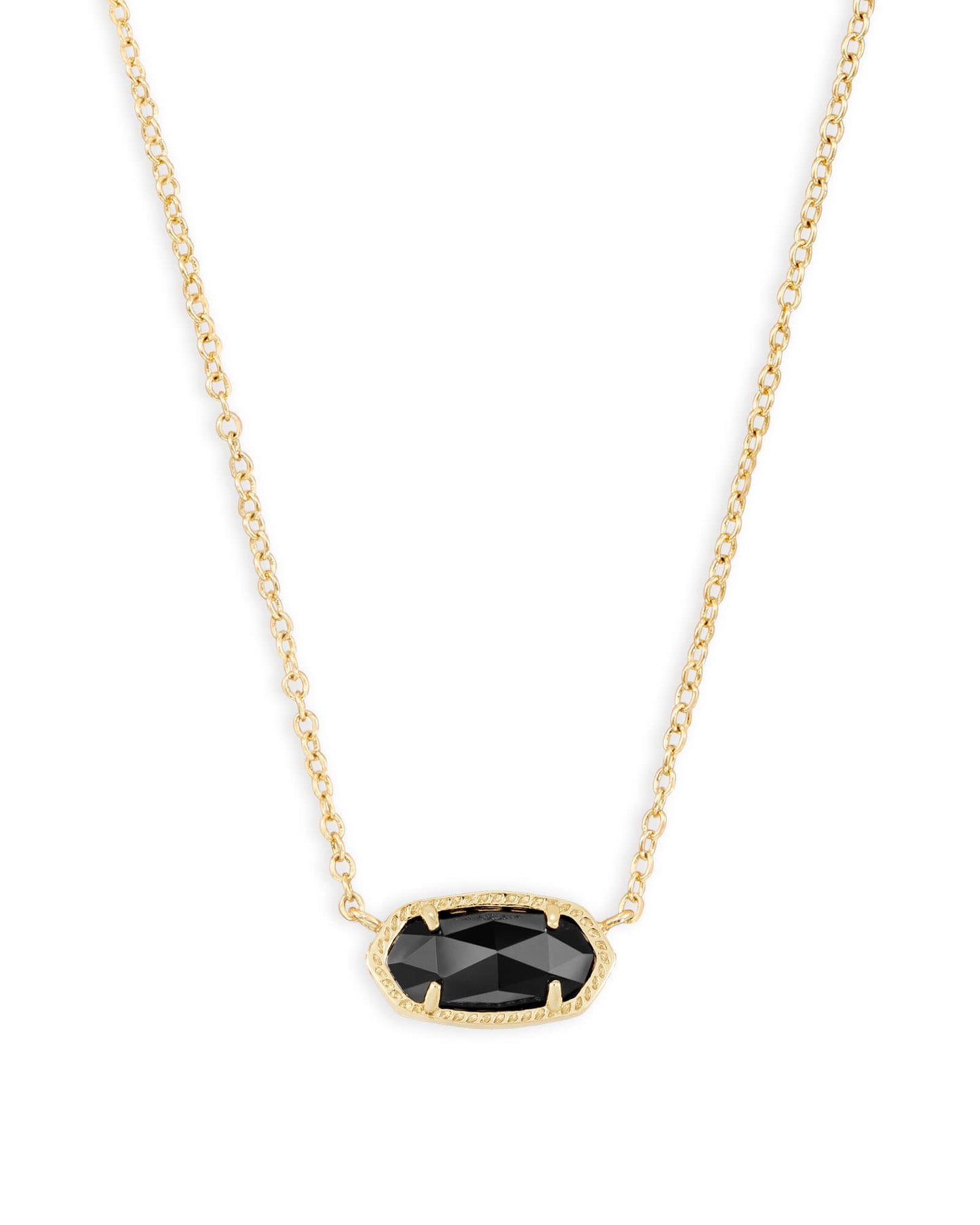 ELISA SHORT PENDANT NECKLACE GOLD BLACK