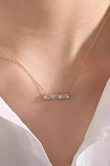 18K Stainless Steel Tarnish Free Bar Necklace