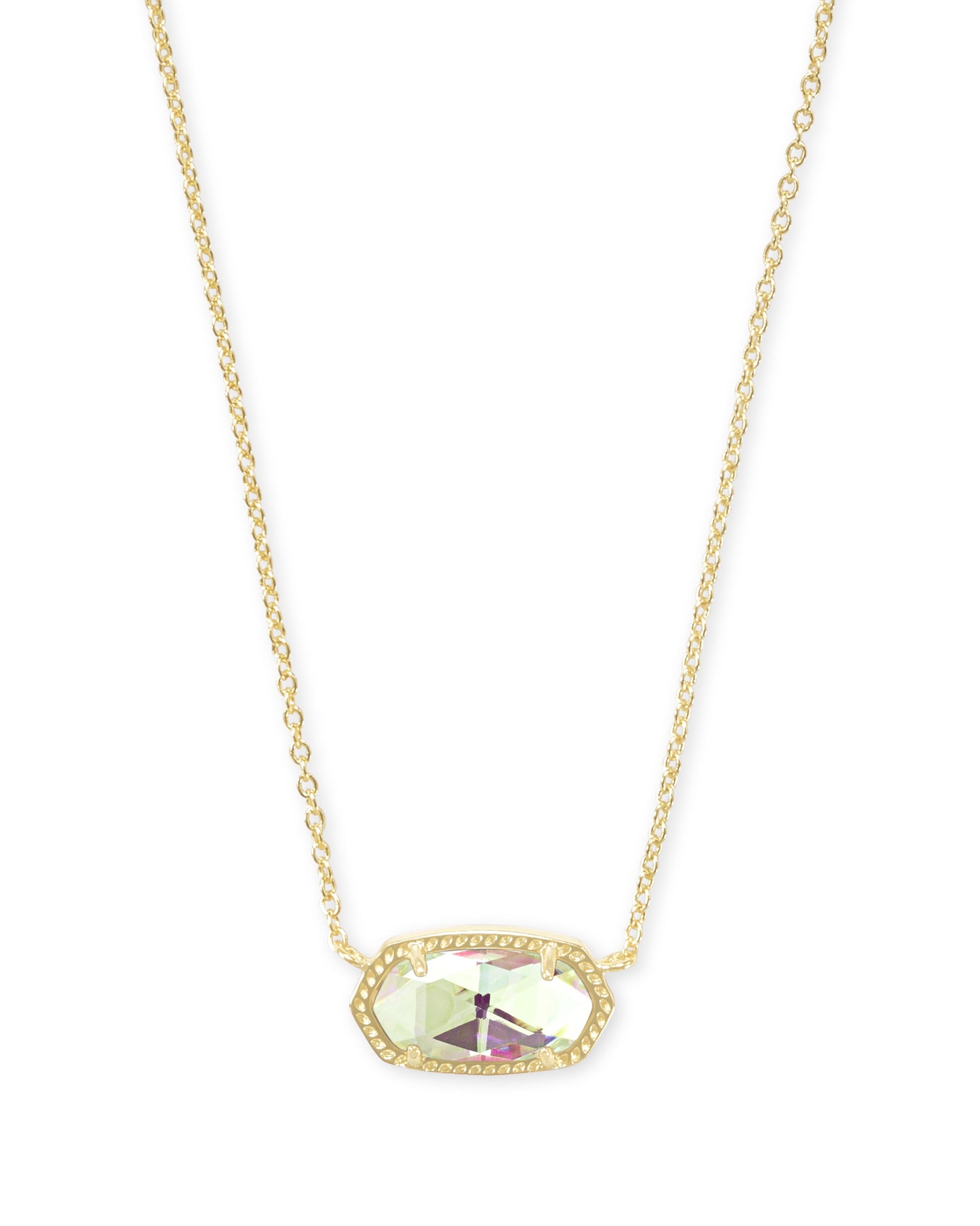 ELISA SHORT PENDANT NECKLACE GOLD DICHROIC GLASS