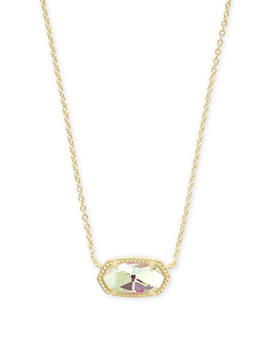 ELISA SHORT PENDANT NECKLACE GOLD DICHROIC GLASS