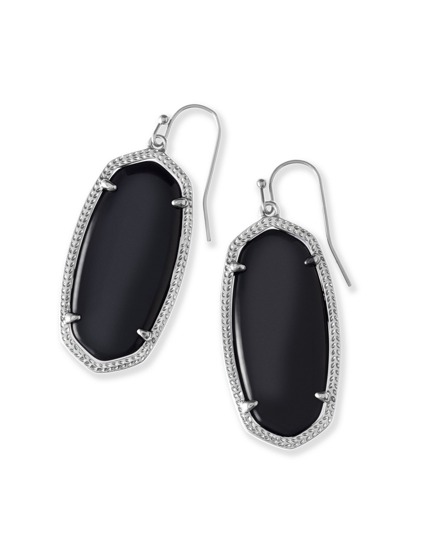 ELLE DROP EARRINGS RHODIUM BLACK