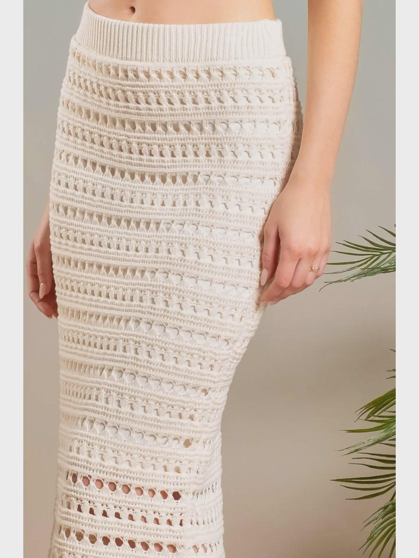 Crochet skirt cream hotsell