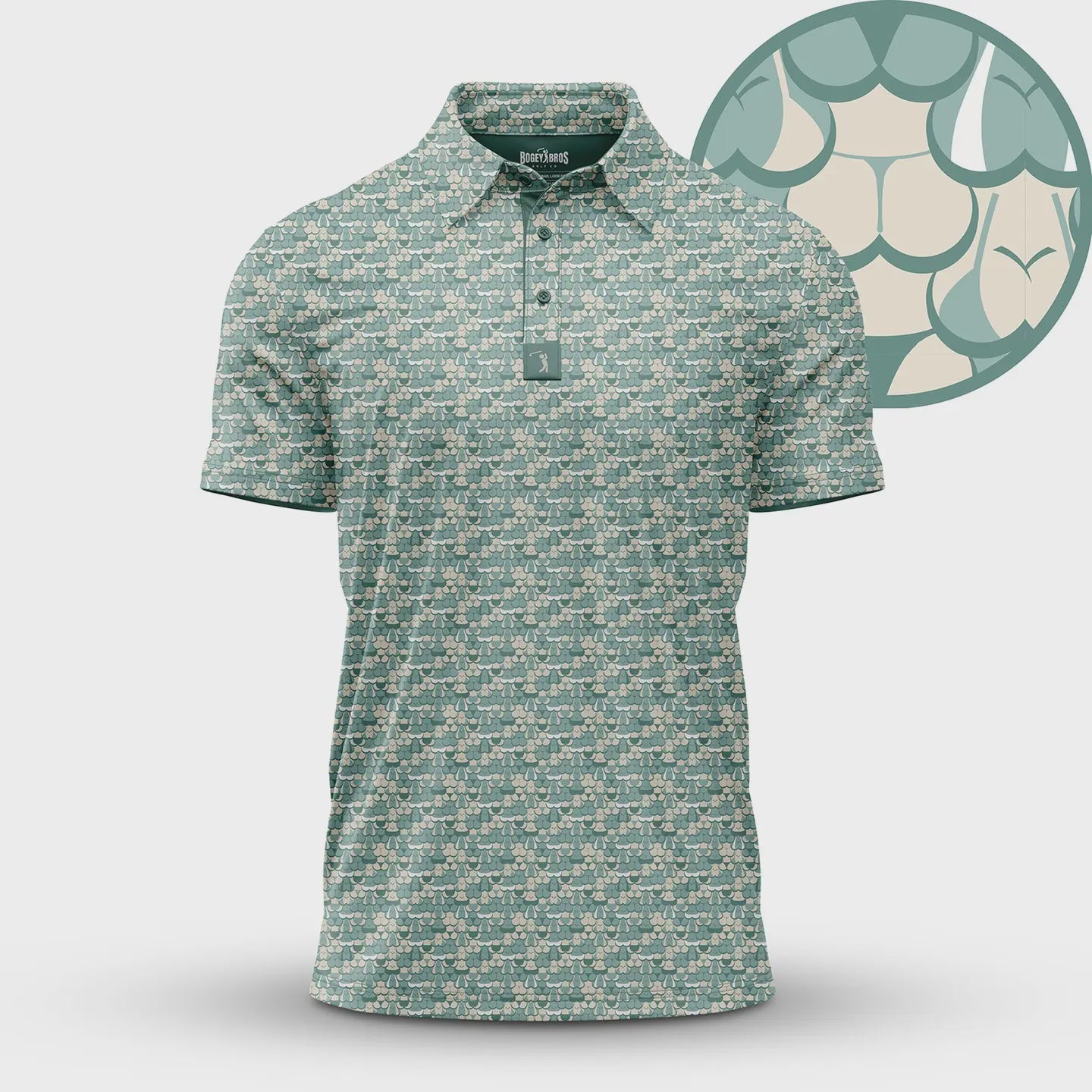 TEAL CAMO MENS POLO