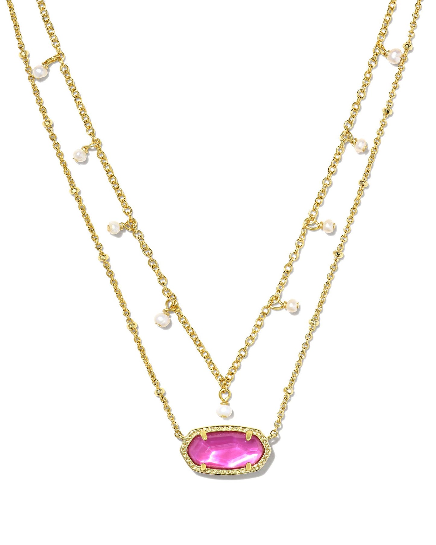 ELISA PEARL MULTI STRAND NECKLACE GOLD AZALEA ILLUSION