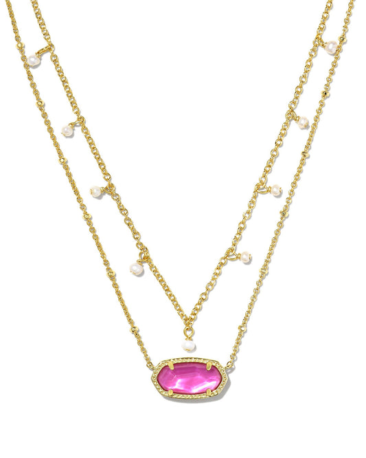 ELISA PEARL MULTI STRAND NECKLACE GOLD AZALEA ILLUSION