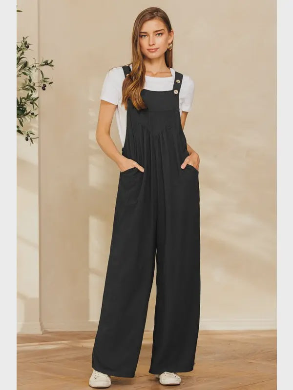 BLACK HERE COMES FALL JUMPSUIT