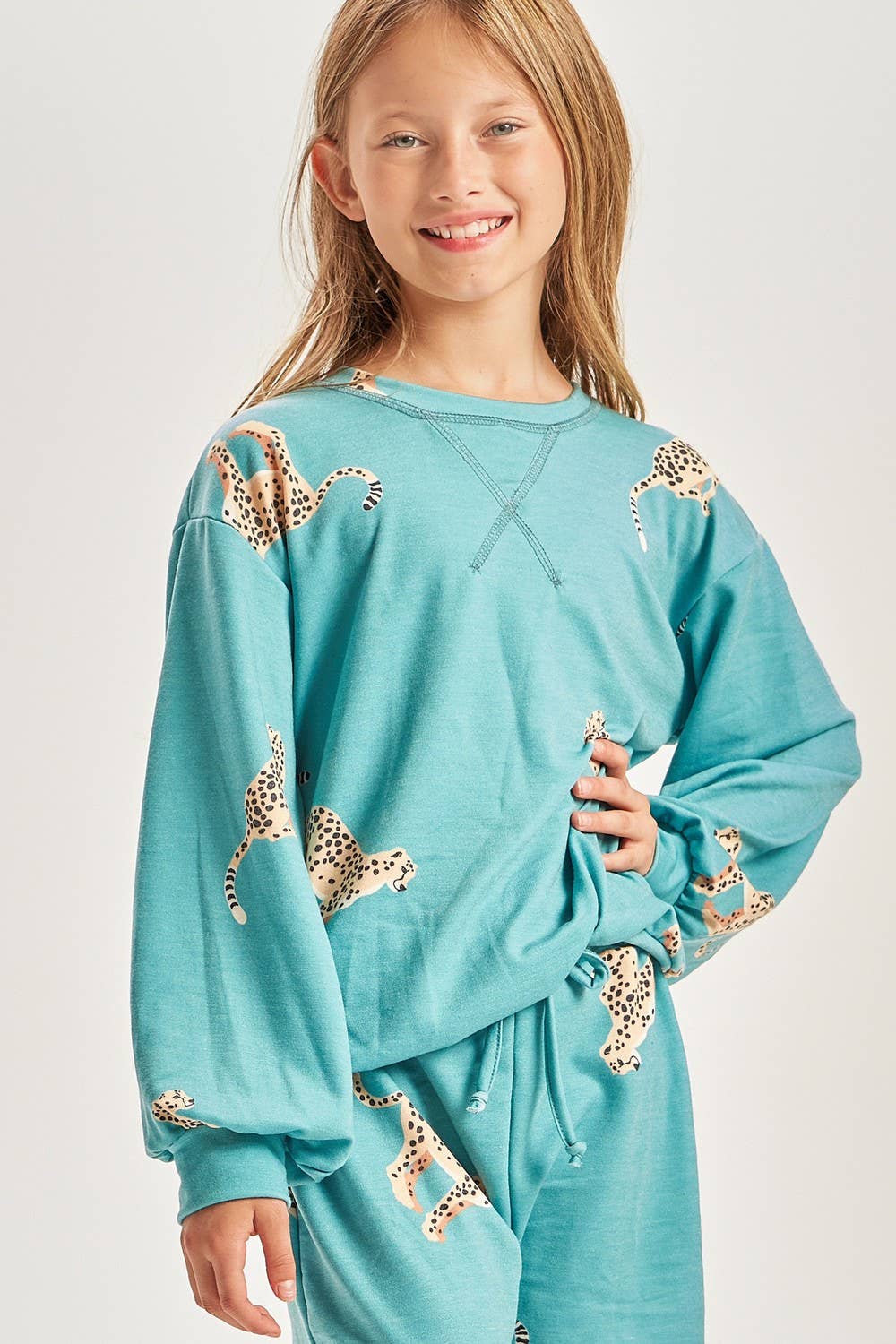 Cheetah Print French Terry Sweatshirt