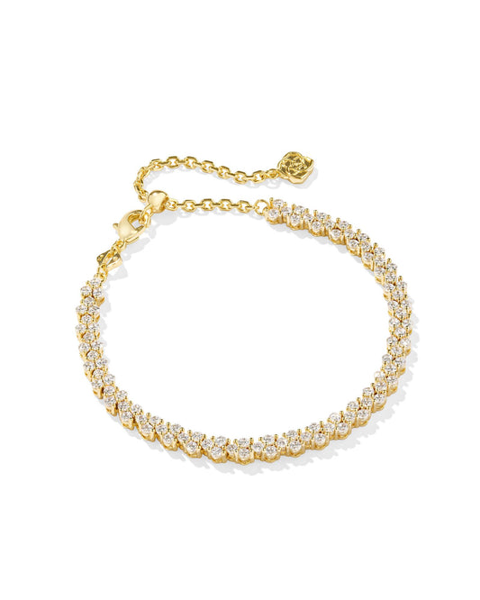 EMERY TENNIS BRACELET GOLD WHITE CRYSTAL