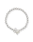 ARI HEART TEXAS STRETCH BRACELET SILVER IVORY MOTHER OF PEARL