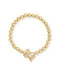 ARI HEART TEXAS STRETCH BRACELET GOLD IVORY MOTHER OF PEARL