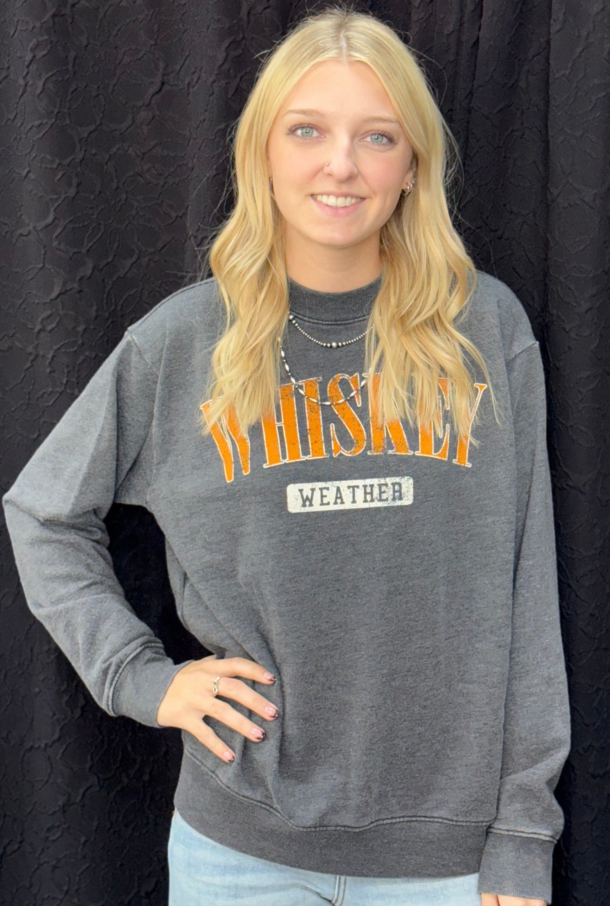 WHISKEY WEATHER GRAPHIC SWEATSHIRT