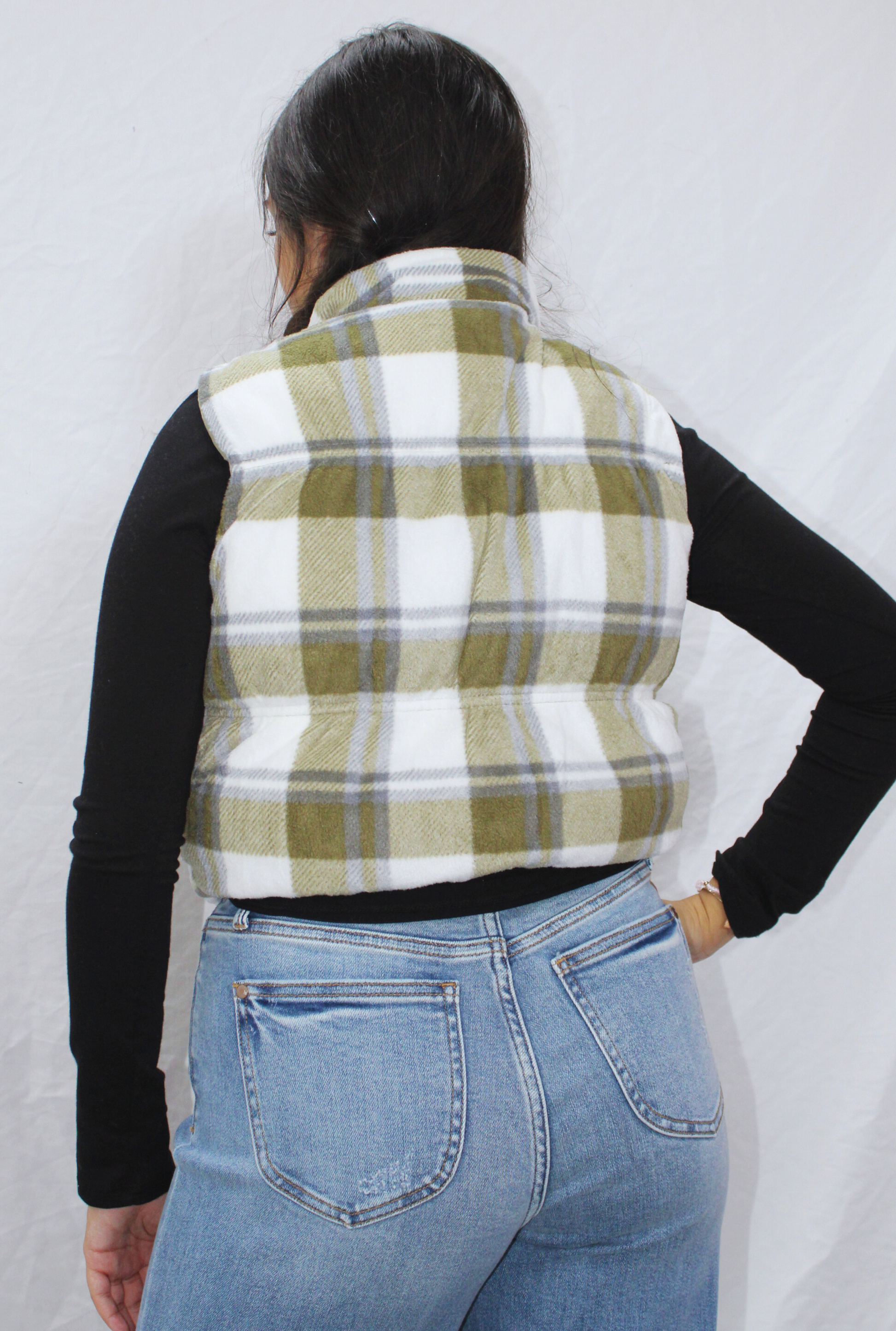 OLIVE REVERSIBLE PUFFER VEST