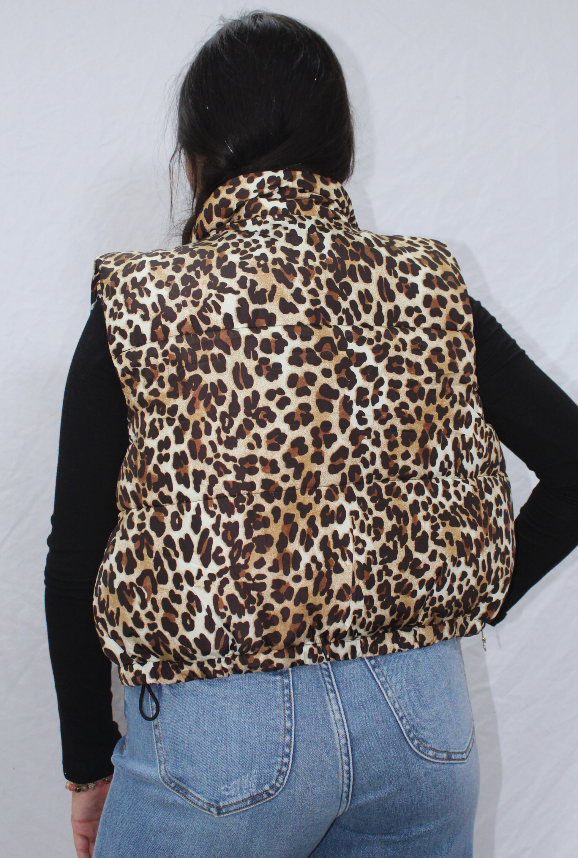 LEOPARD PUFFER VEST