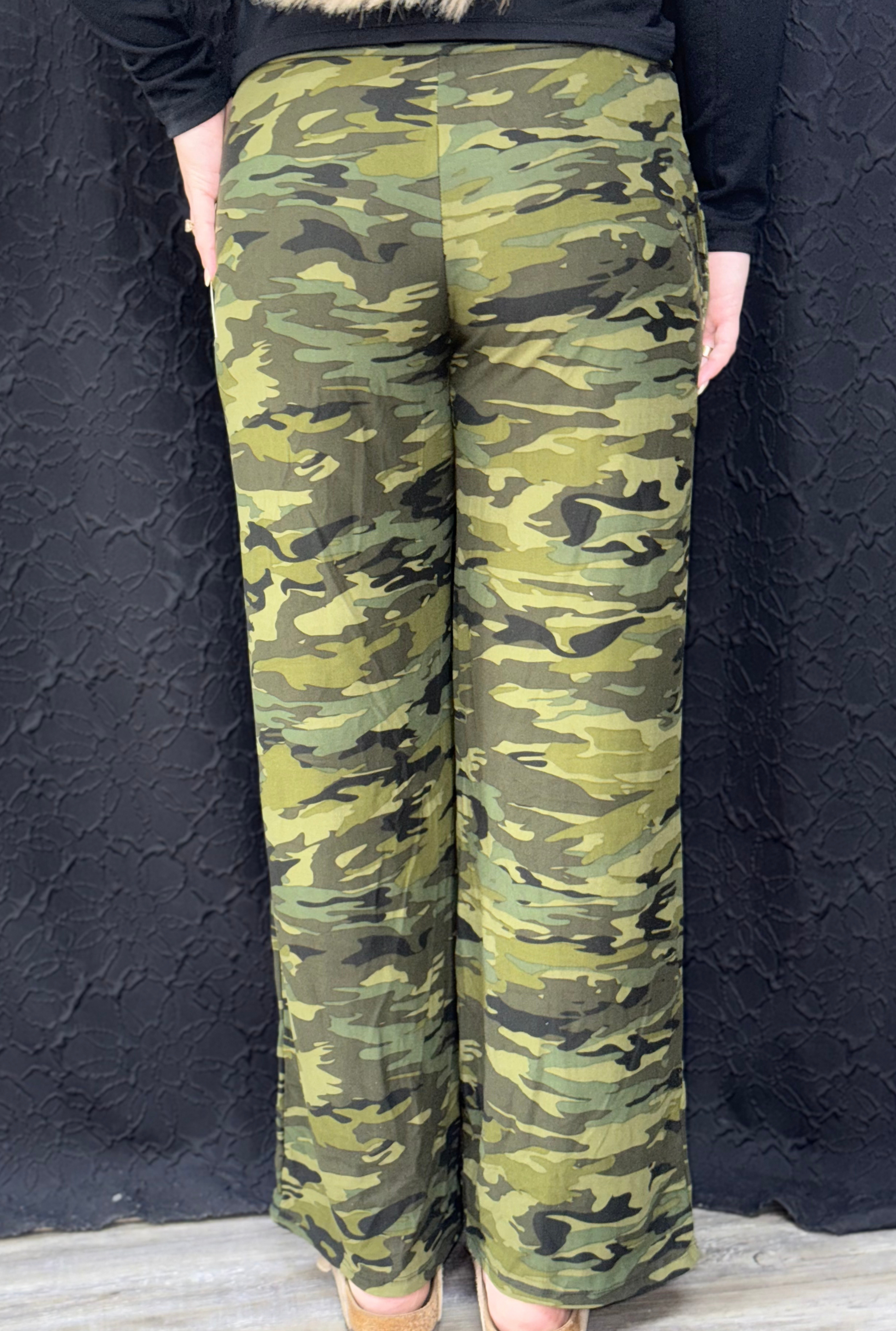 Camo Buttery Soft Print Pajama Pants with Drawstring
