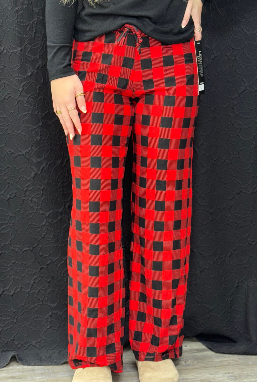 Plaid Buttery Soft Print Pajama Pants with Drawstring