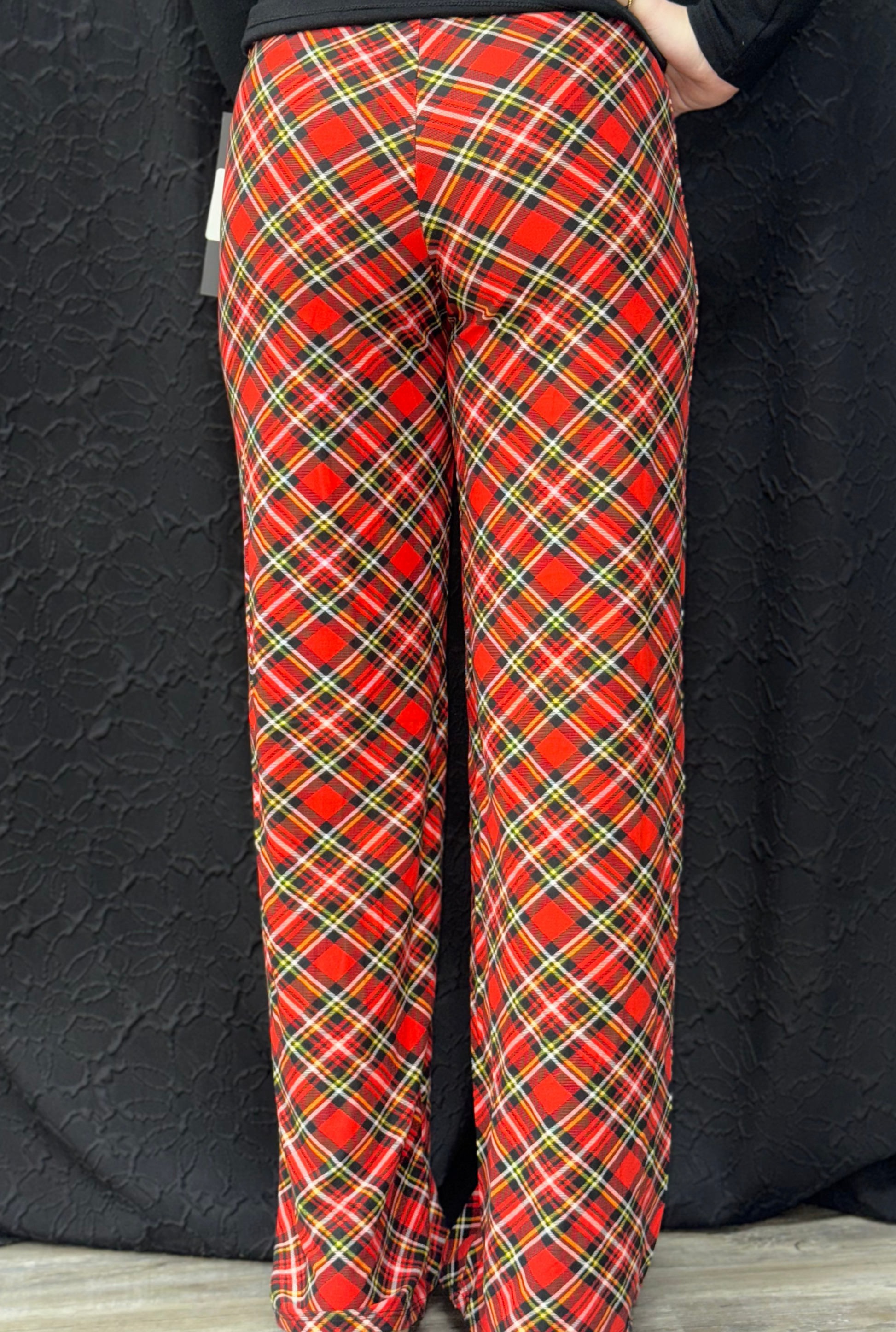 Christmas Plaid Buttery Soft Print Pajama Pants with Drawstring