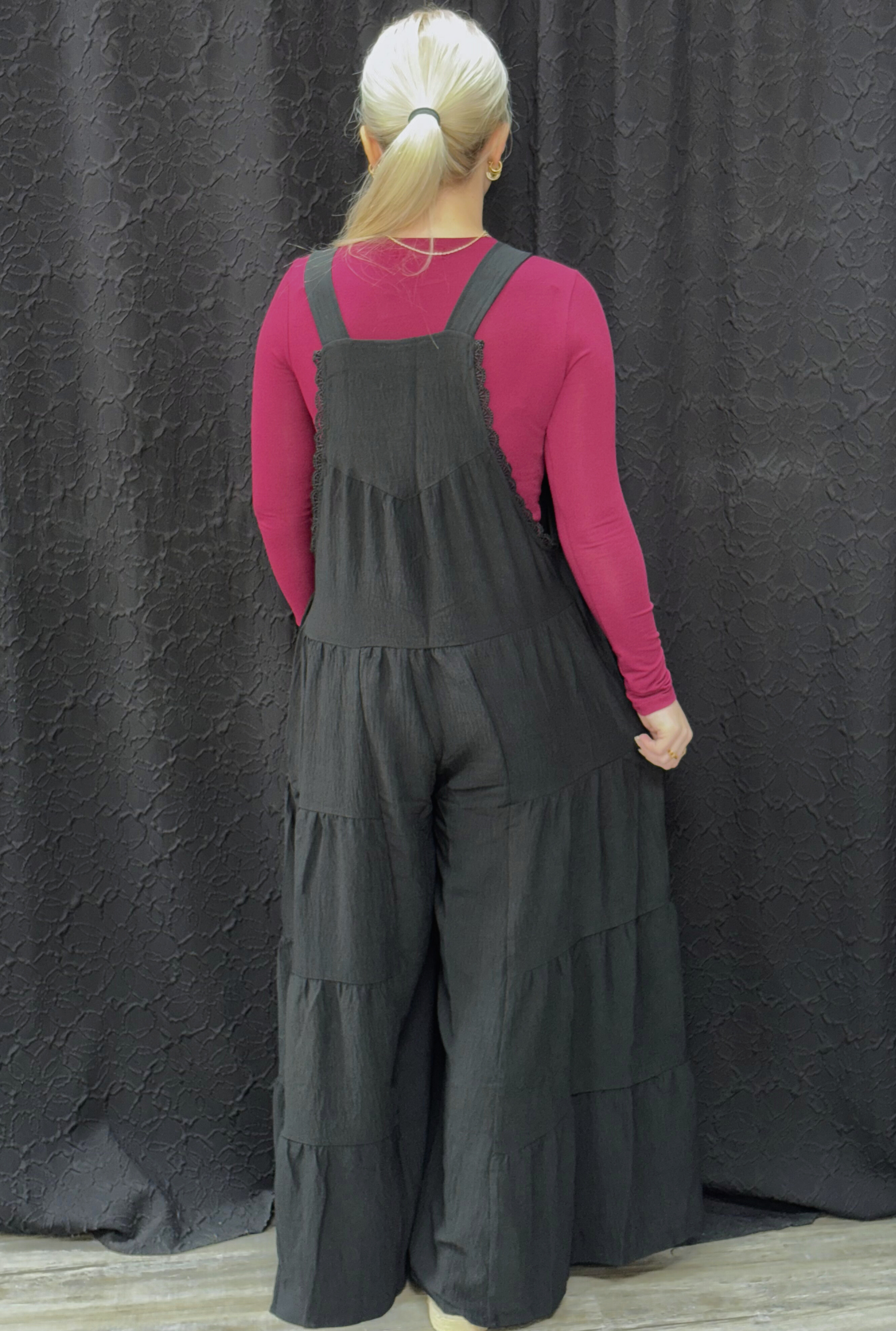BLACK LACE JUMPSUIT