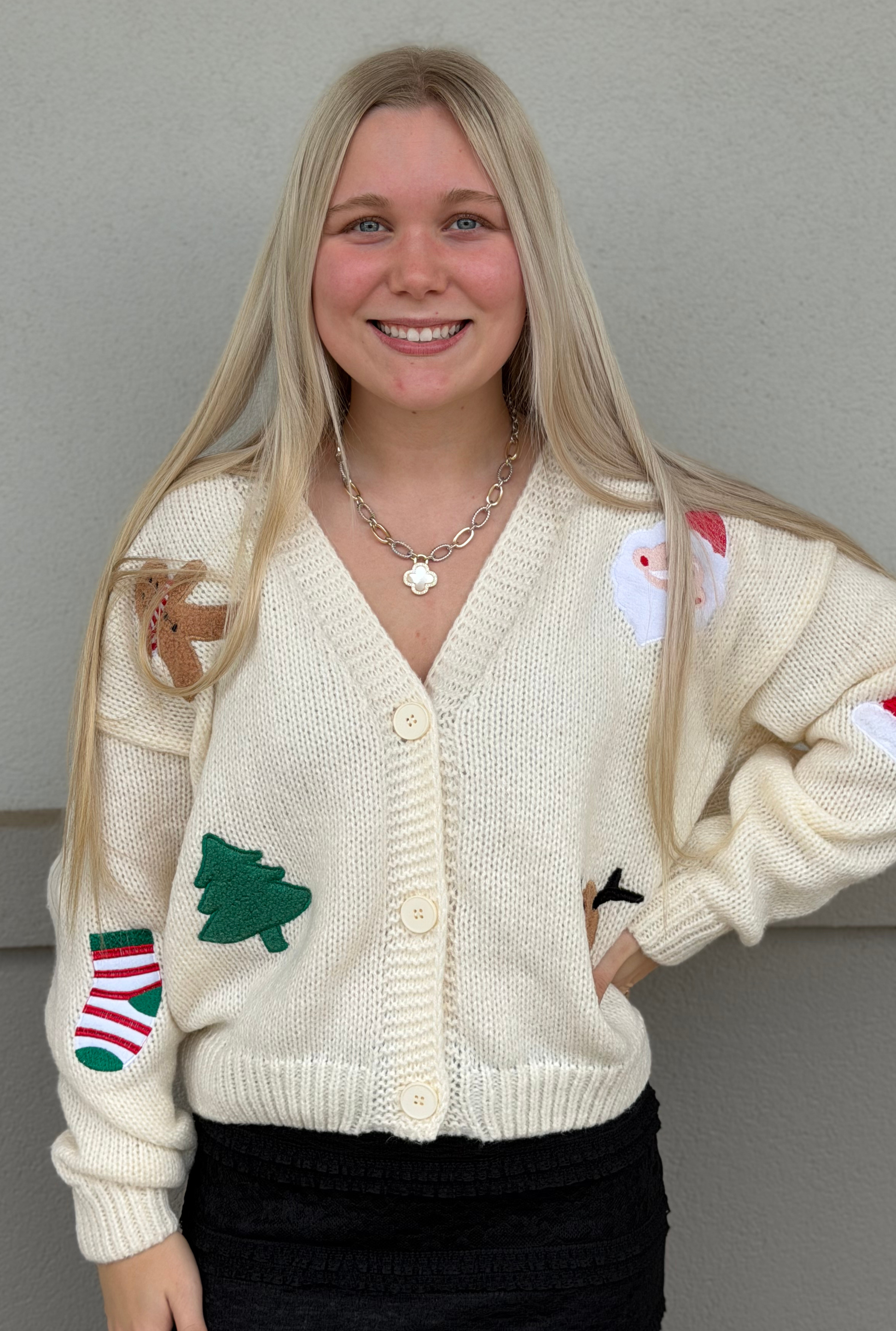 CHRISTMAS PATCH CARDIGAN