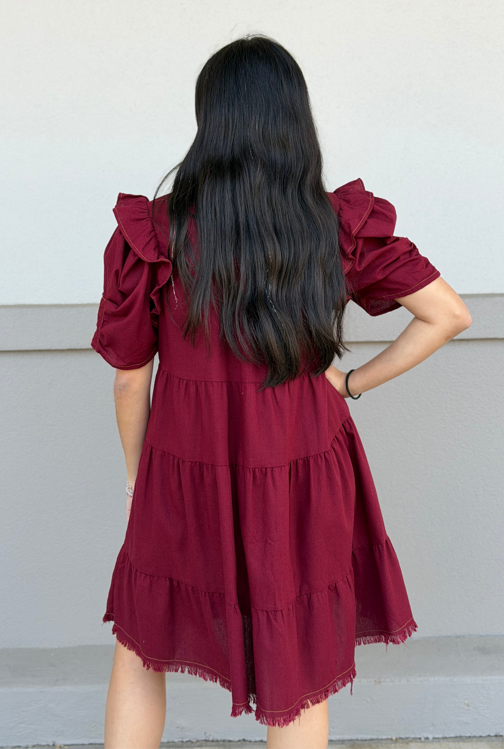 BURGUNDY FALL DRESS