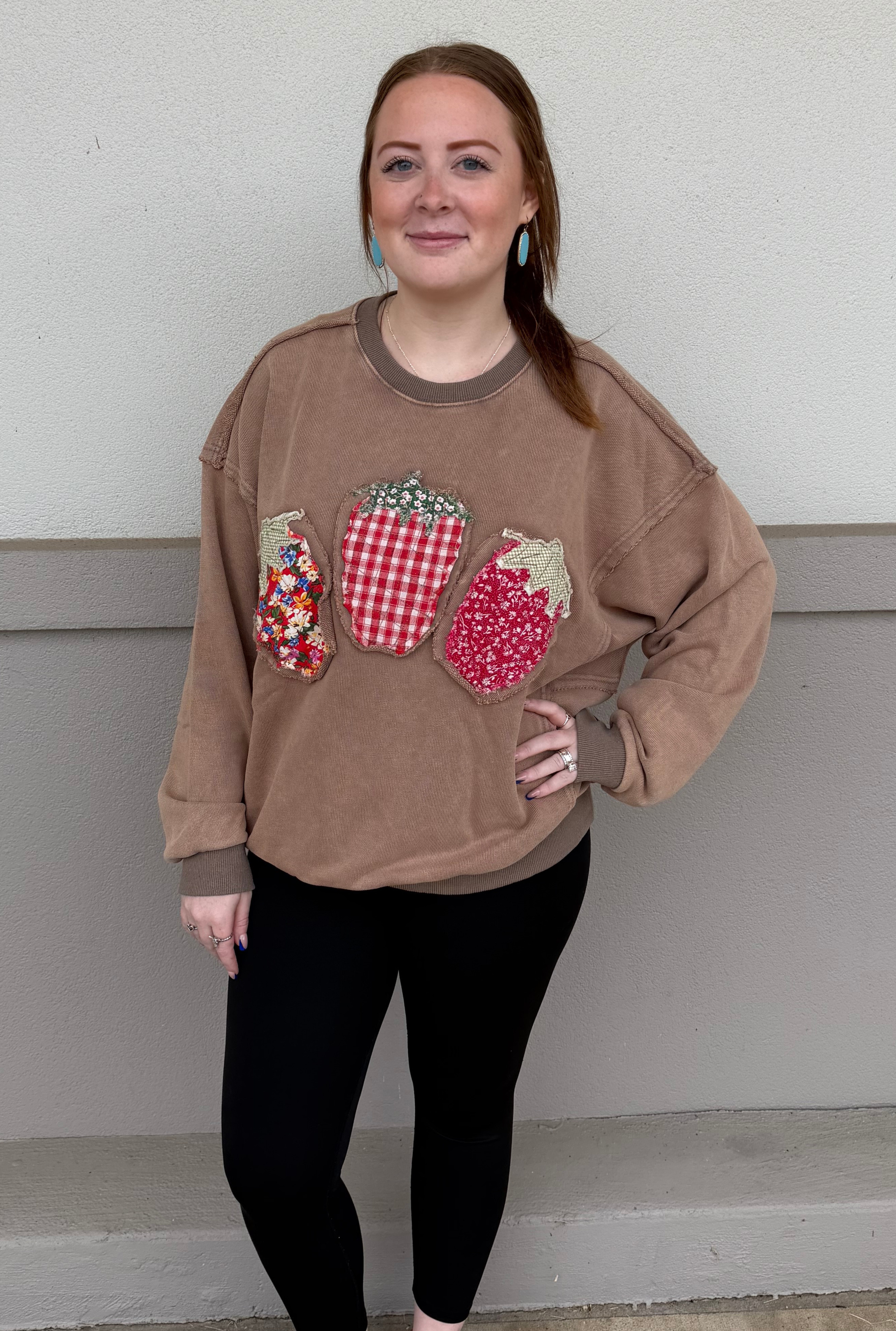 FRUIT PATCH FRONT WASHED TERRY PULLOVER
