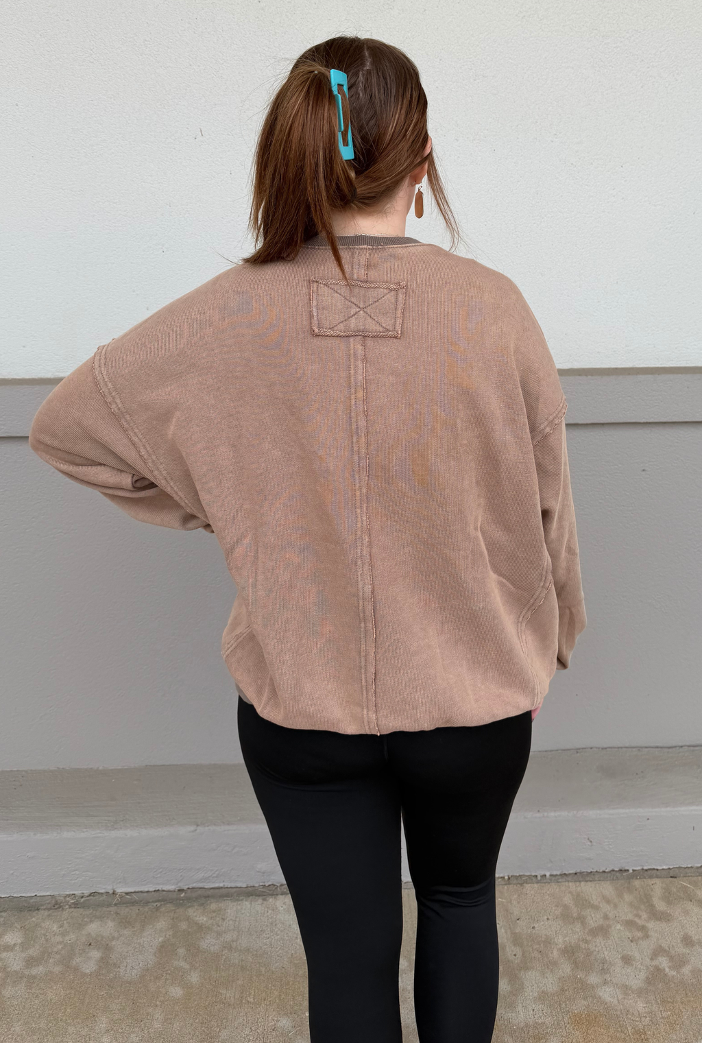 FRUIT PATCH FRONT WASHED TERRY PULLOVER