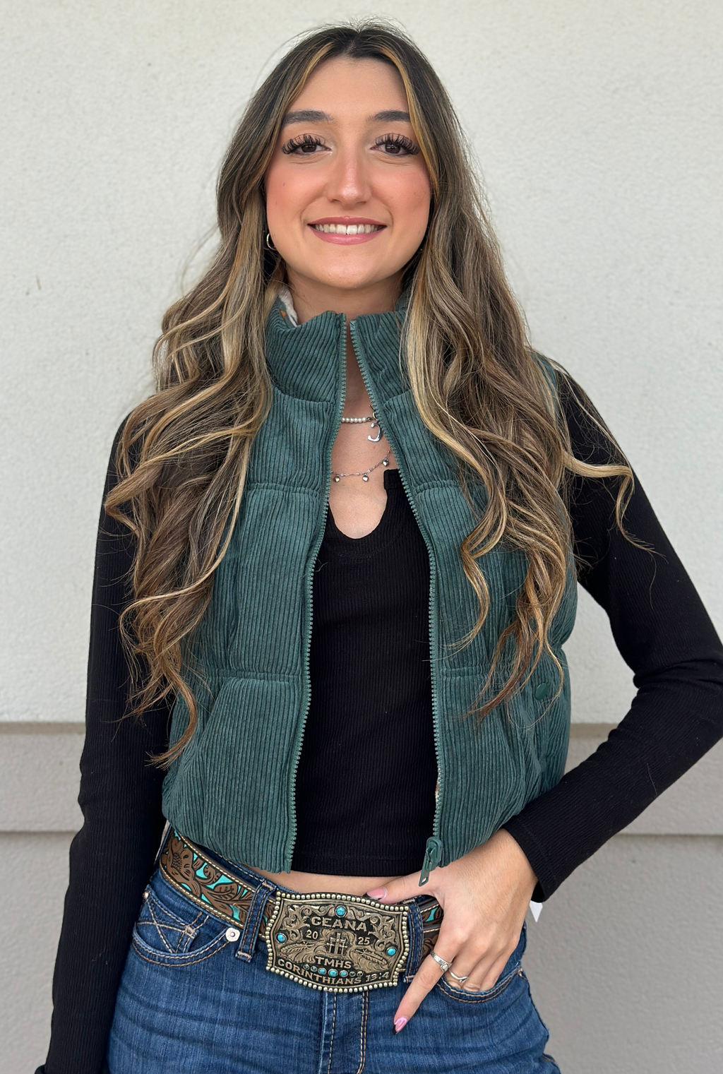 HUNTER GREEN REVERSIBLE PUFFER