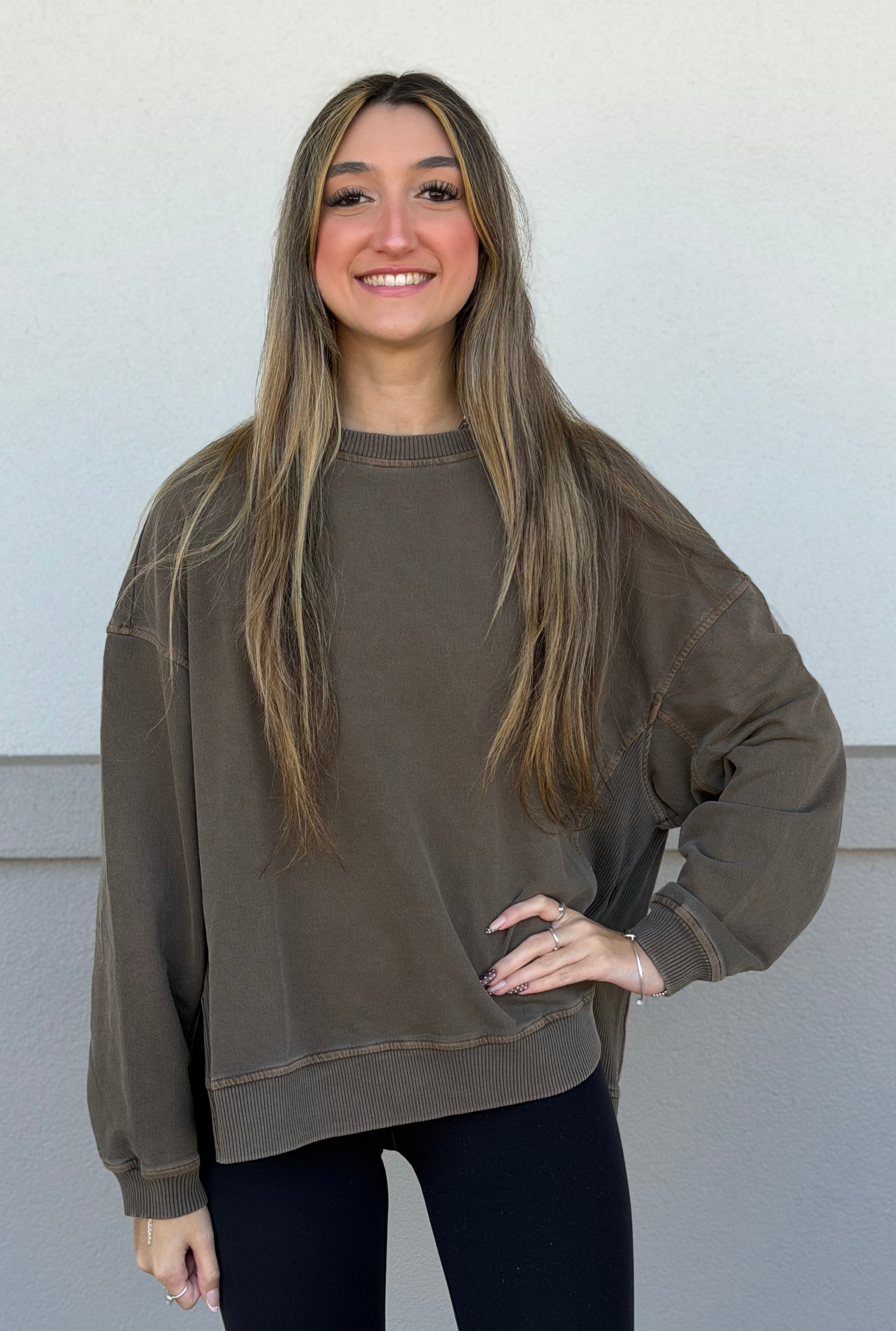 BROWN FRENCH SWEATER