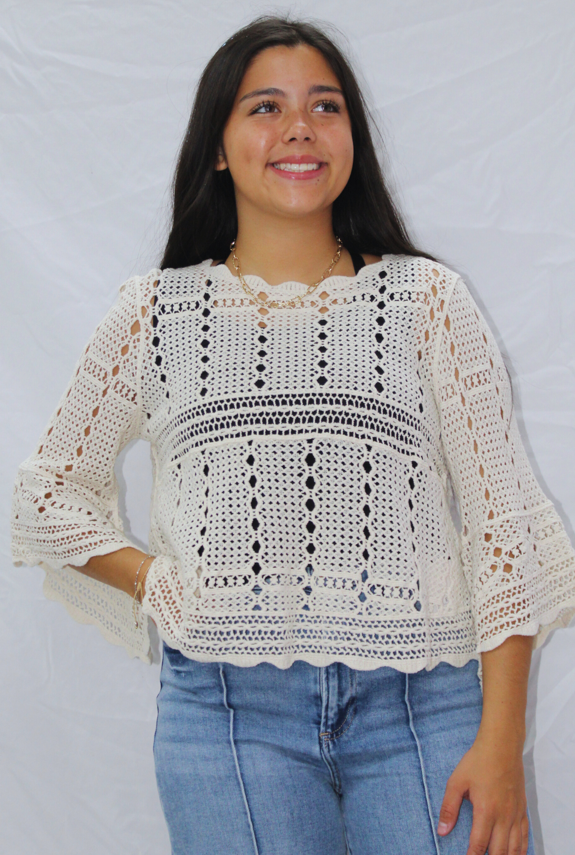 CREAM CARLY TOP