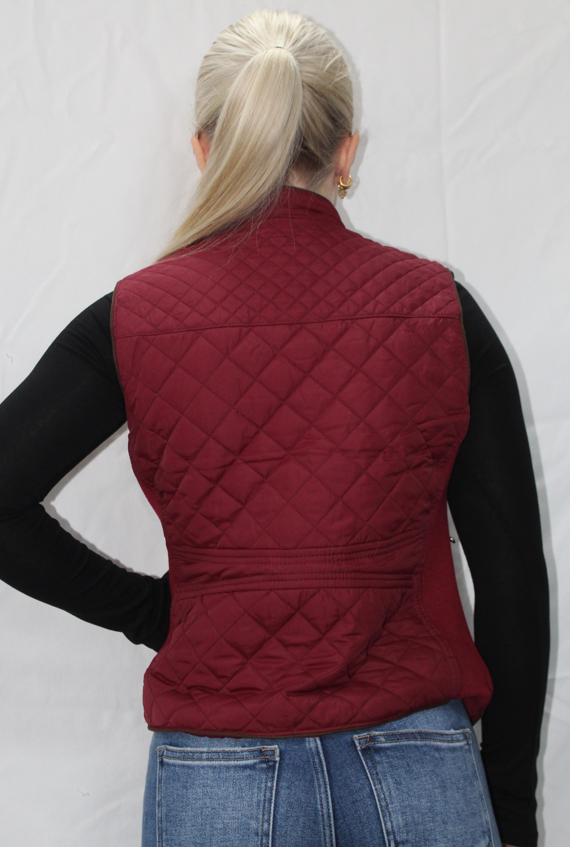 DARK WINE QUILTED VEST