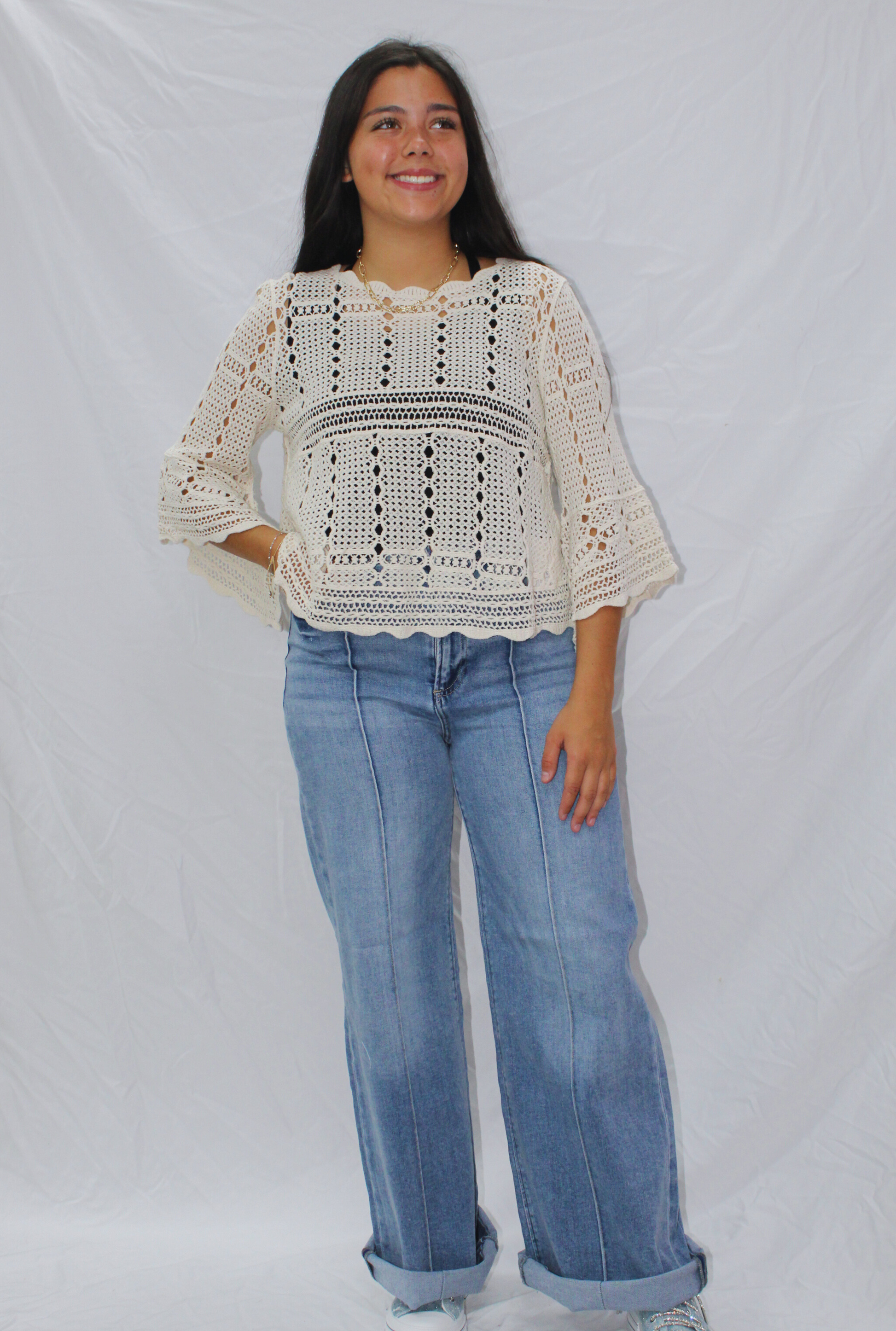 CREAM CARLY TOP