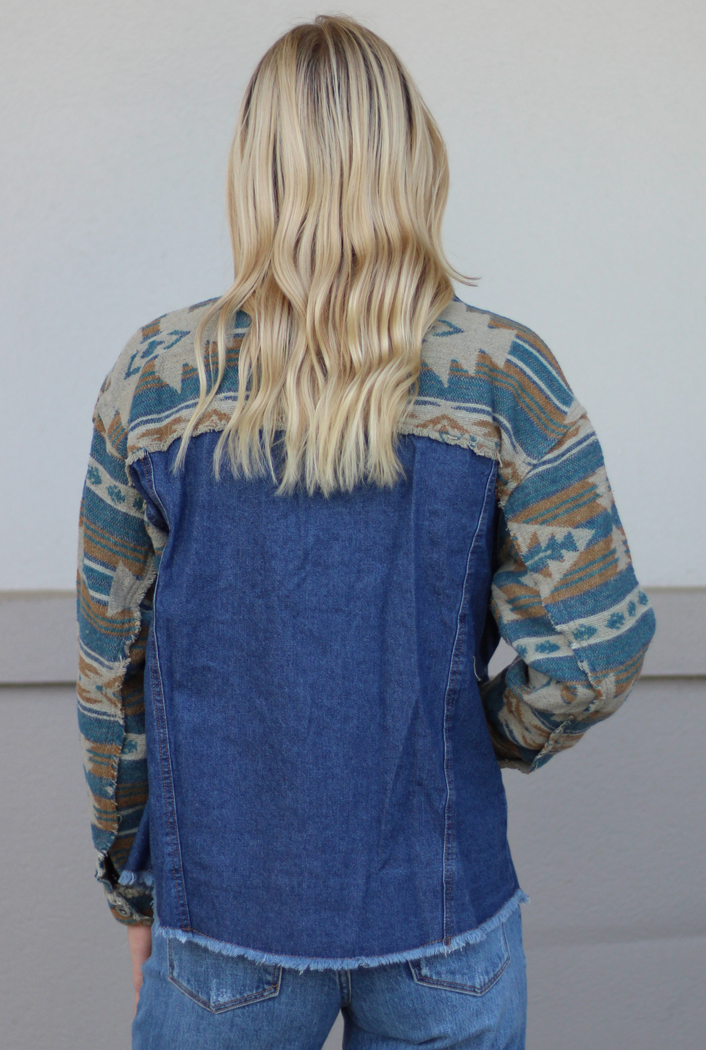 AZTEC WASHED DENIM JACKET