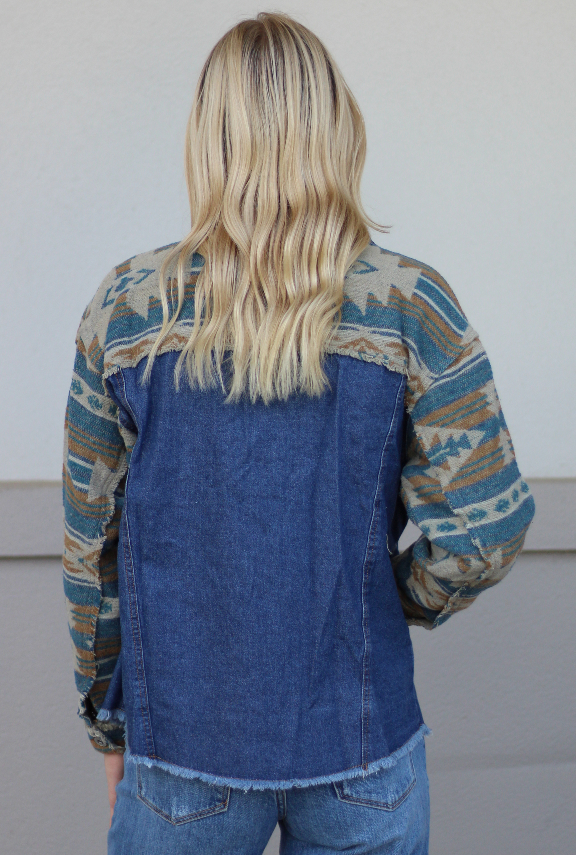 AZTEC WASHED DENIM JACKET