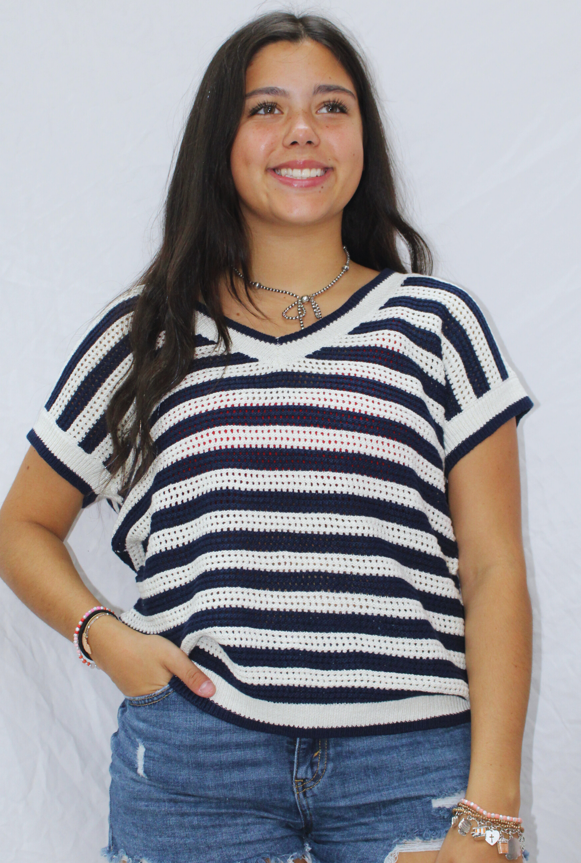 NAVY ROBIN KNIT TOP – Six Shooter Junction Boutique