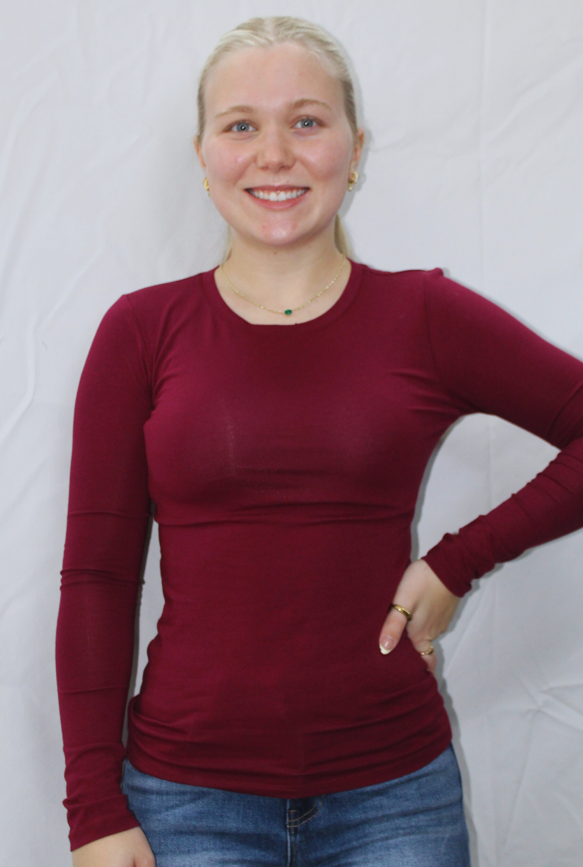 BURGUNDY SPANDEX JEYSEY TOP