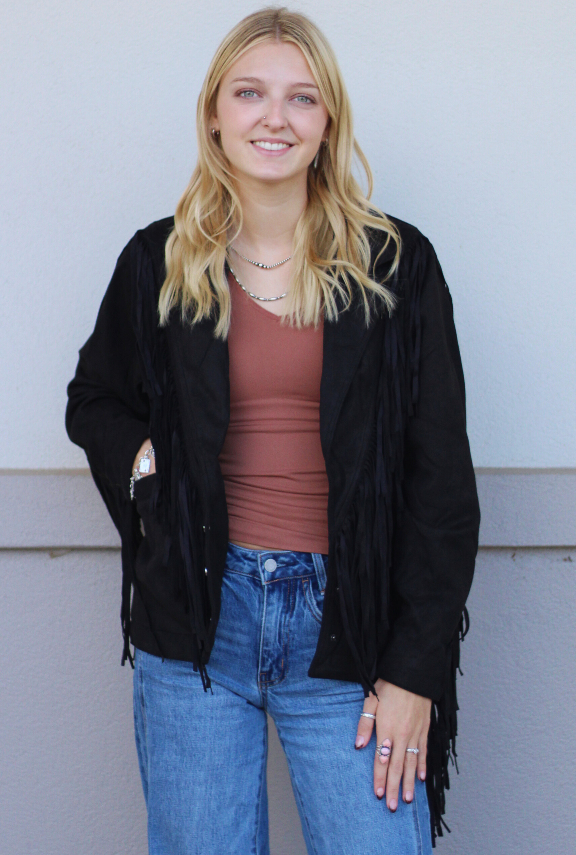 BLACK FRINGE JACKET