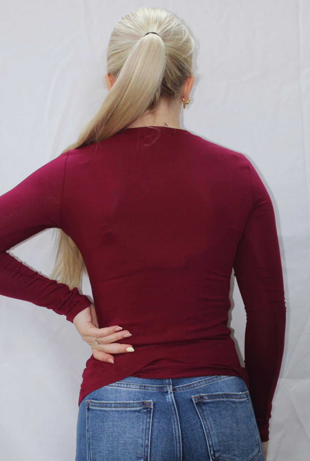 BURGUNDY SPANDEX JEYSEY TOP