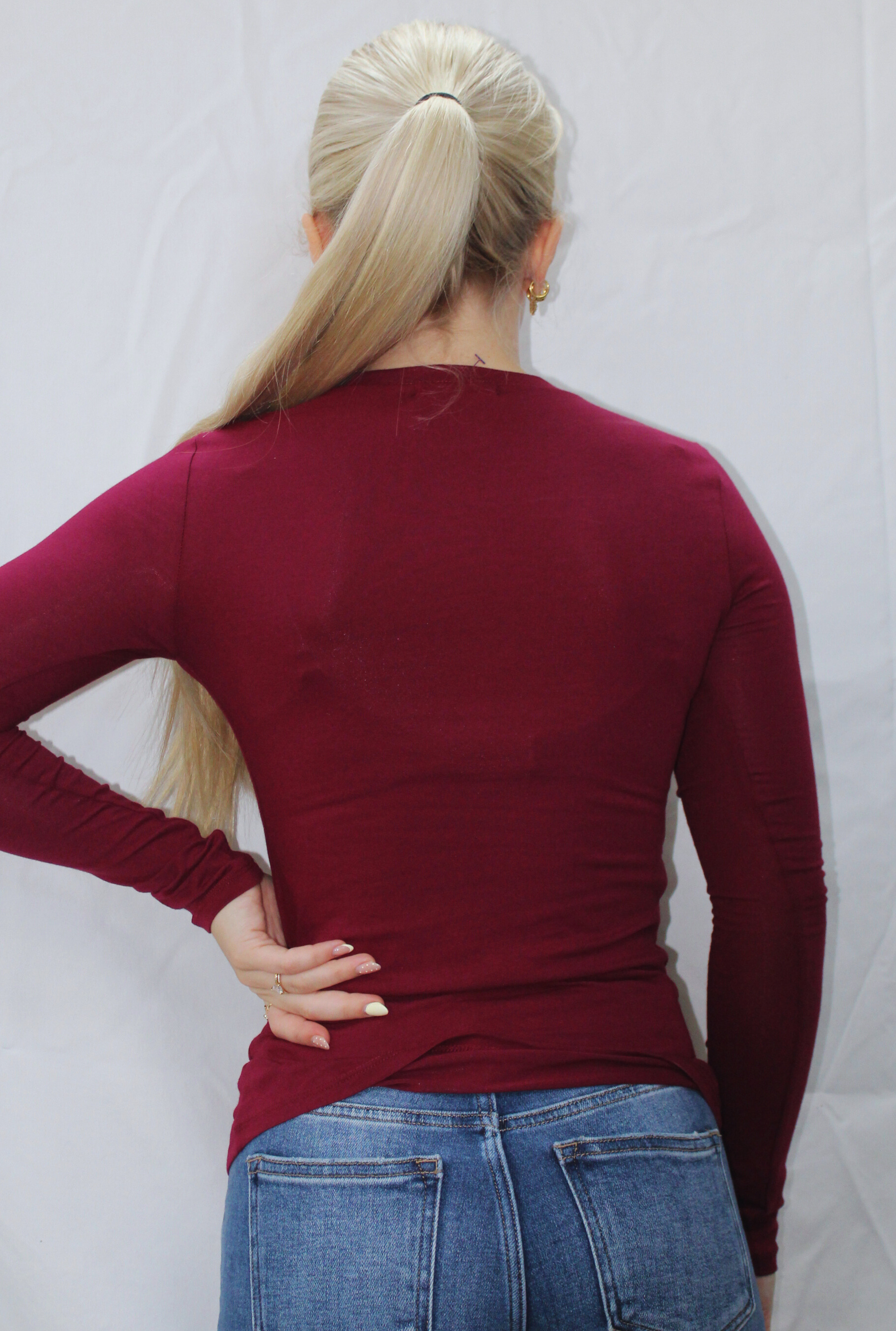 BURGUNDY SPANDEX JEYSEY TOP