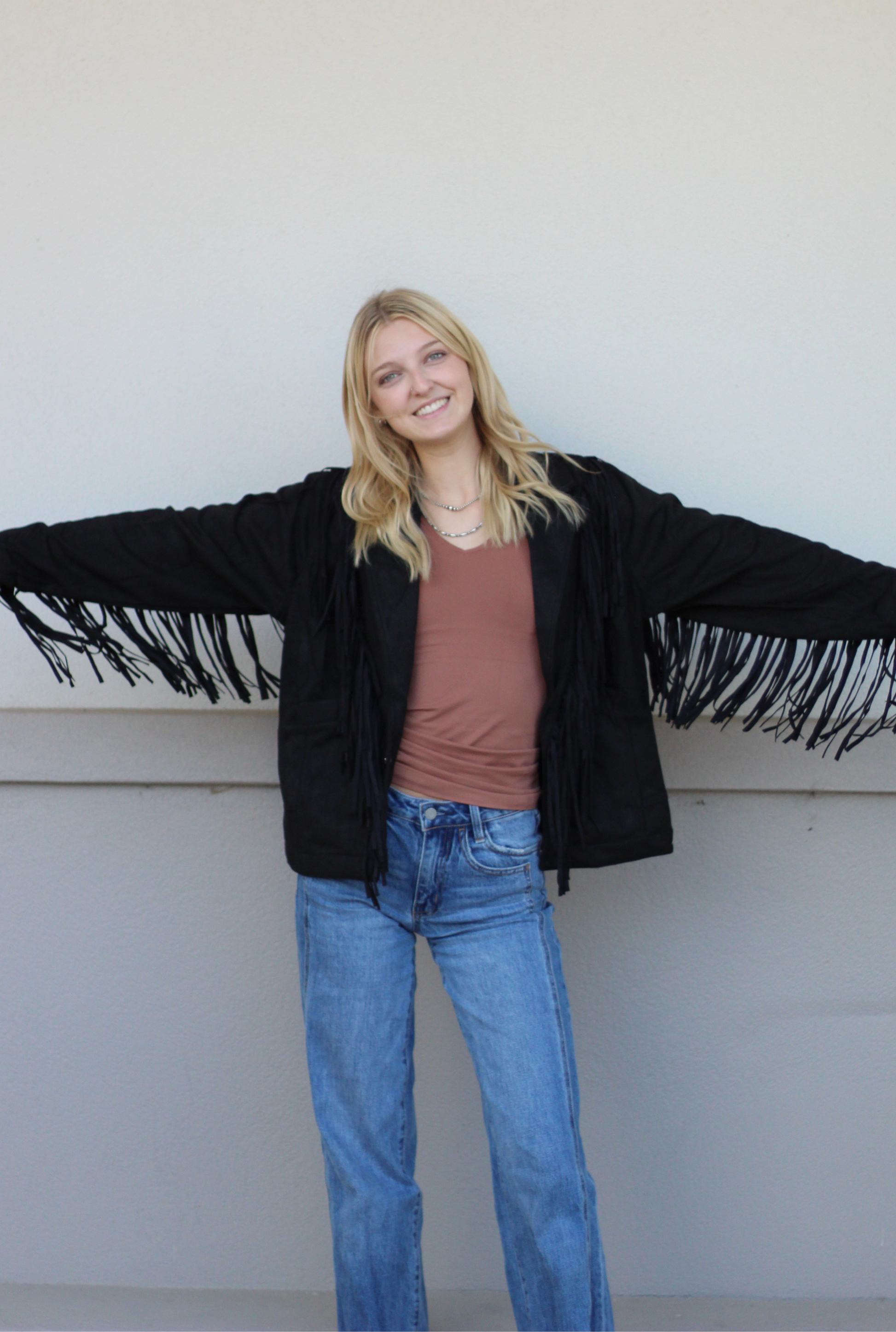 BLACK FRINGE JACKET