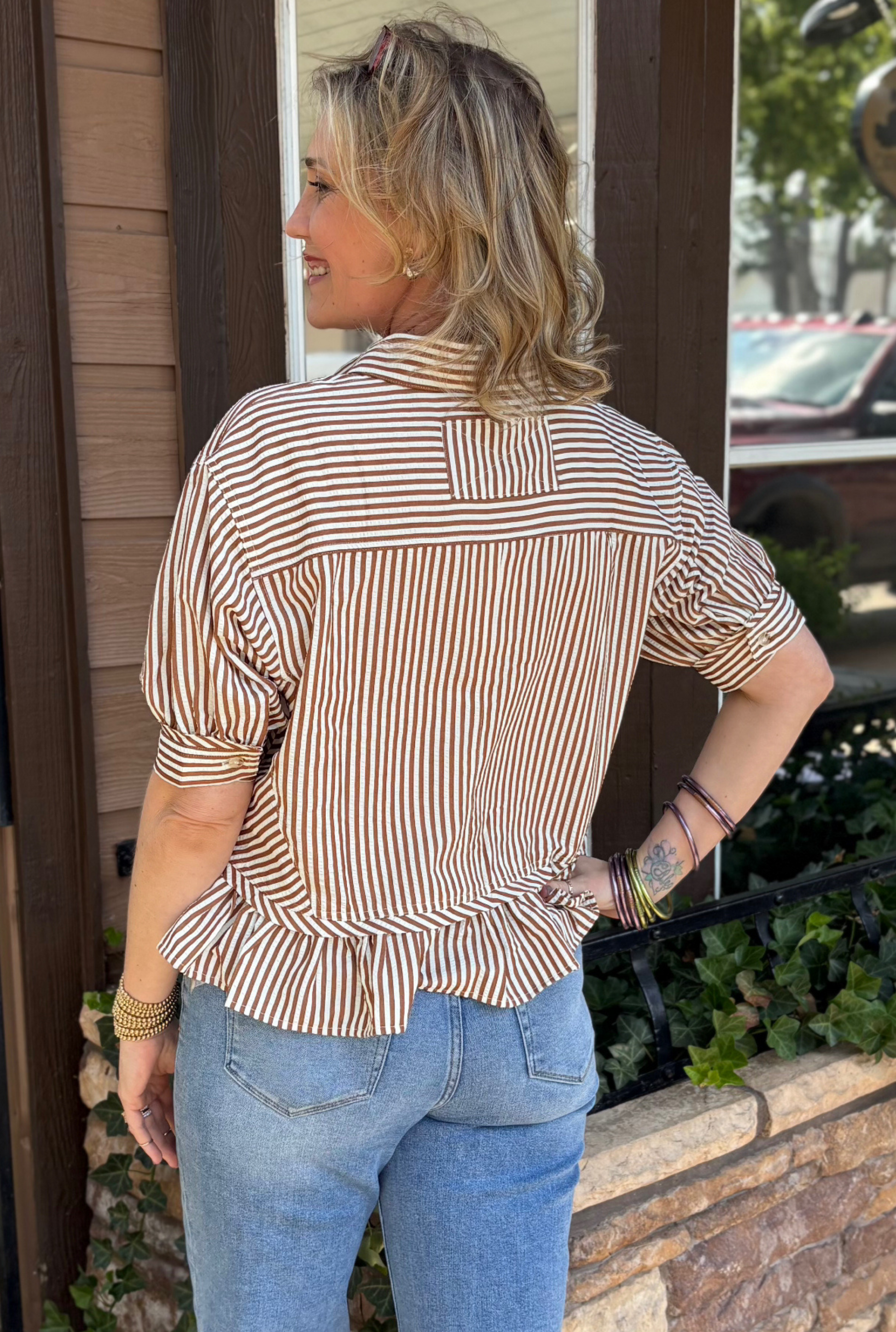 BROWN NICKI TOP
