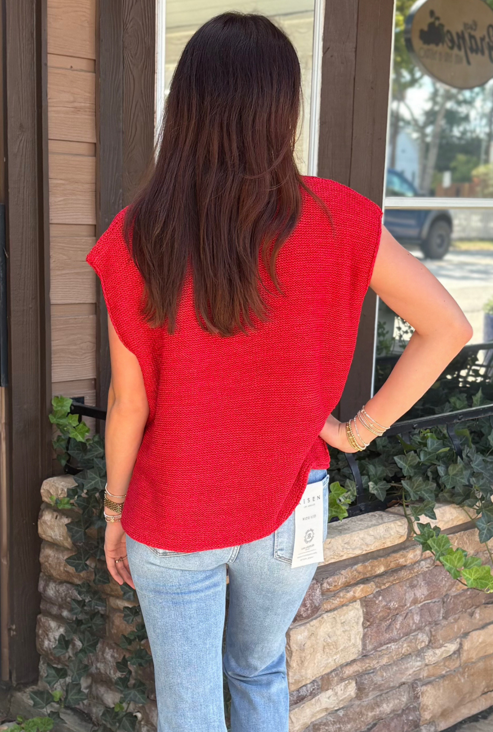 RUBY OVERSIZED CREW NECK SWEATER VEST
