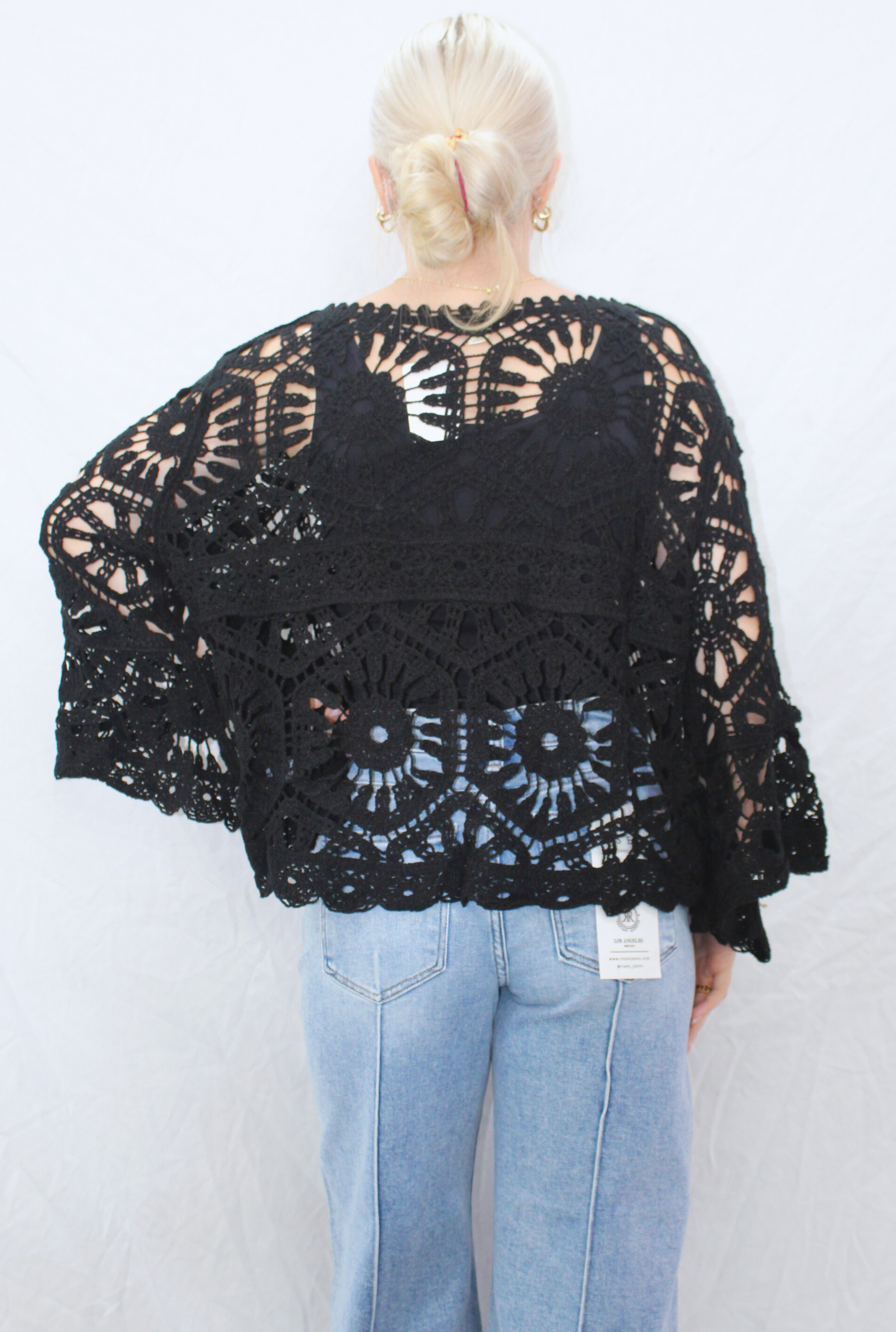 BLACK POL KNIT TOP