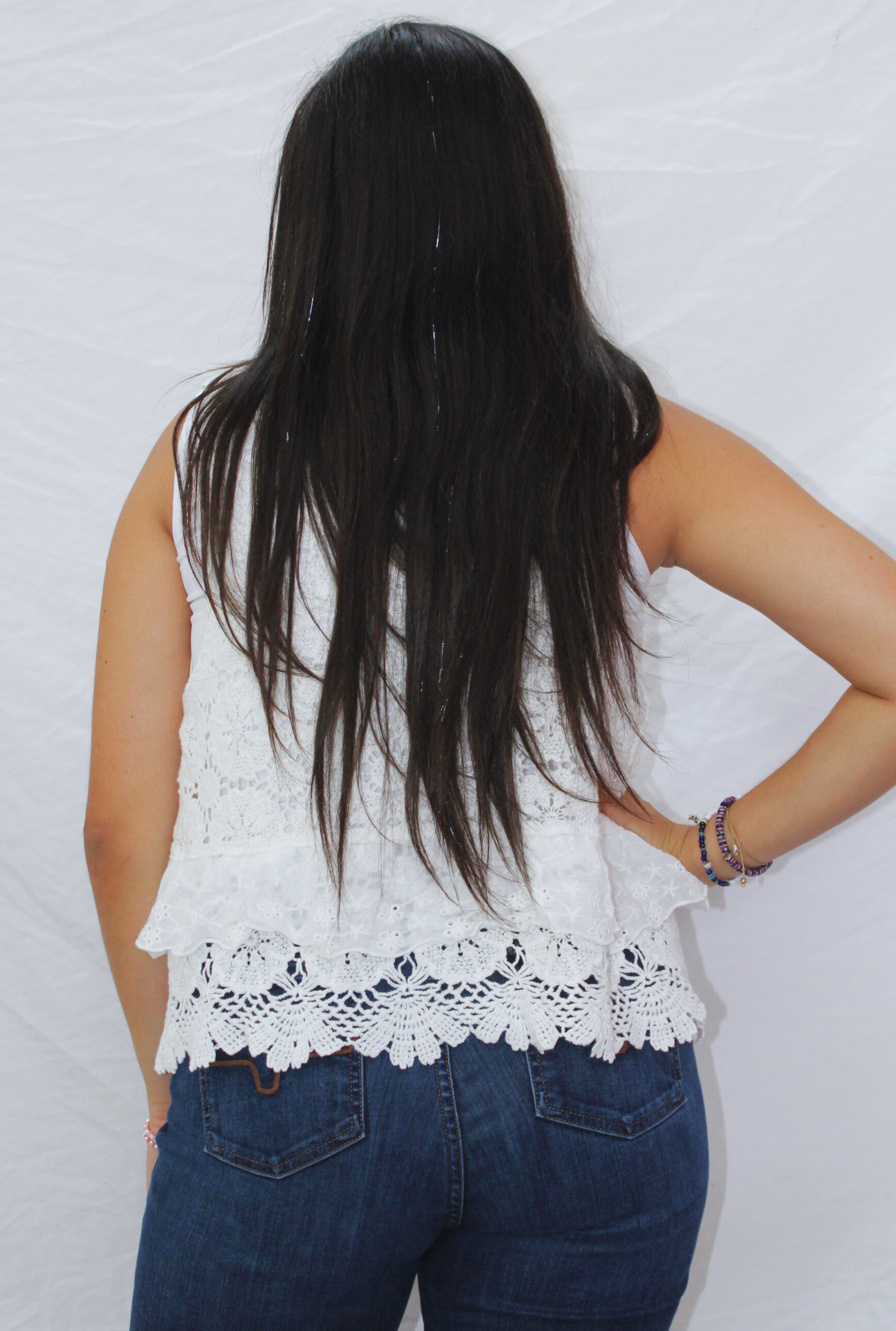 WHITE EYELET VEST