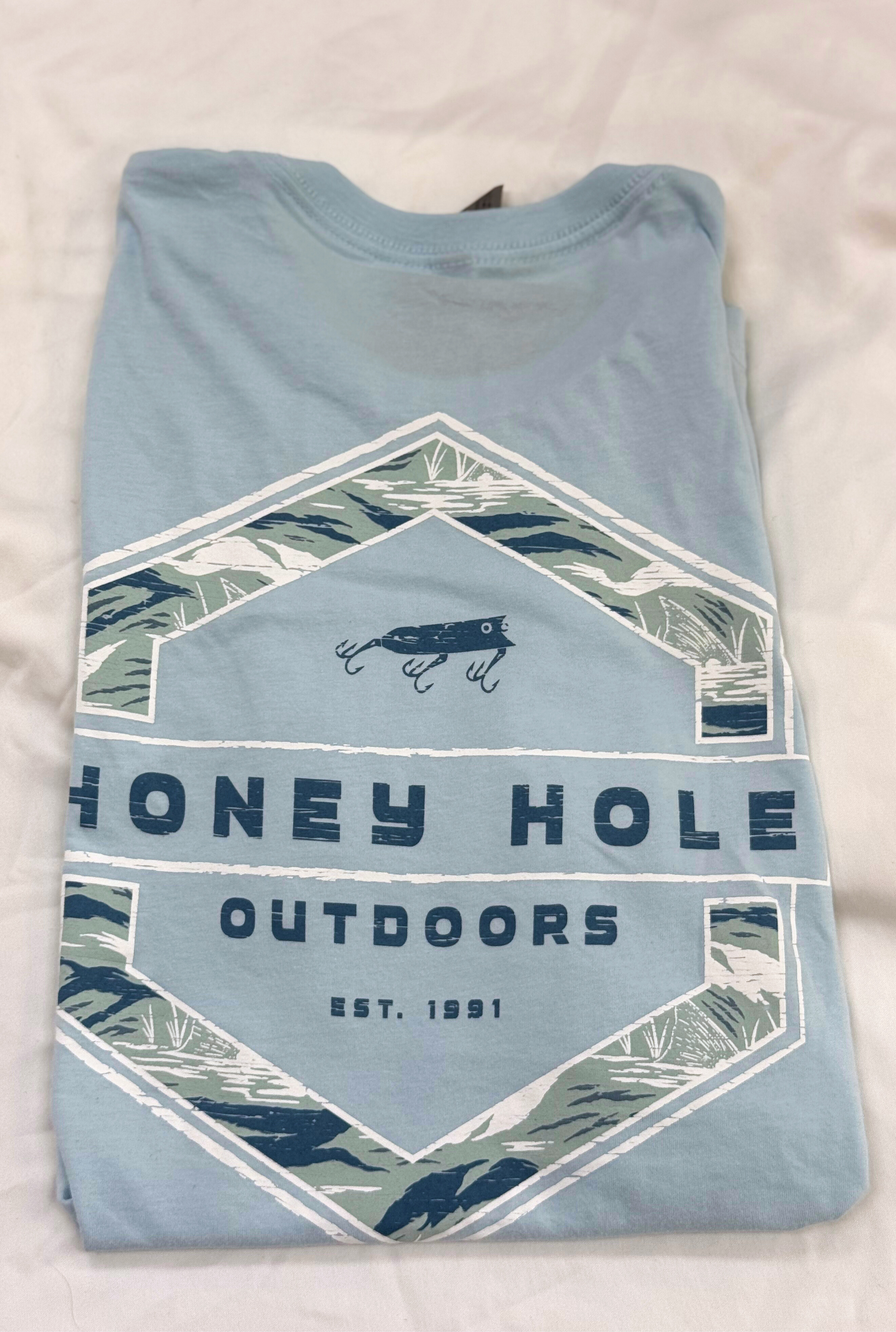 Short Sleeve - Redfish Hex - Lt Blue